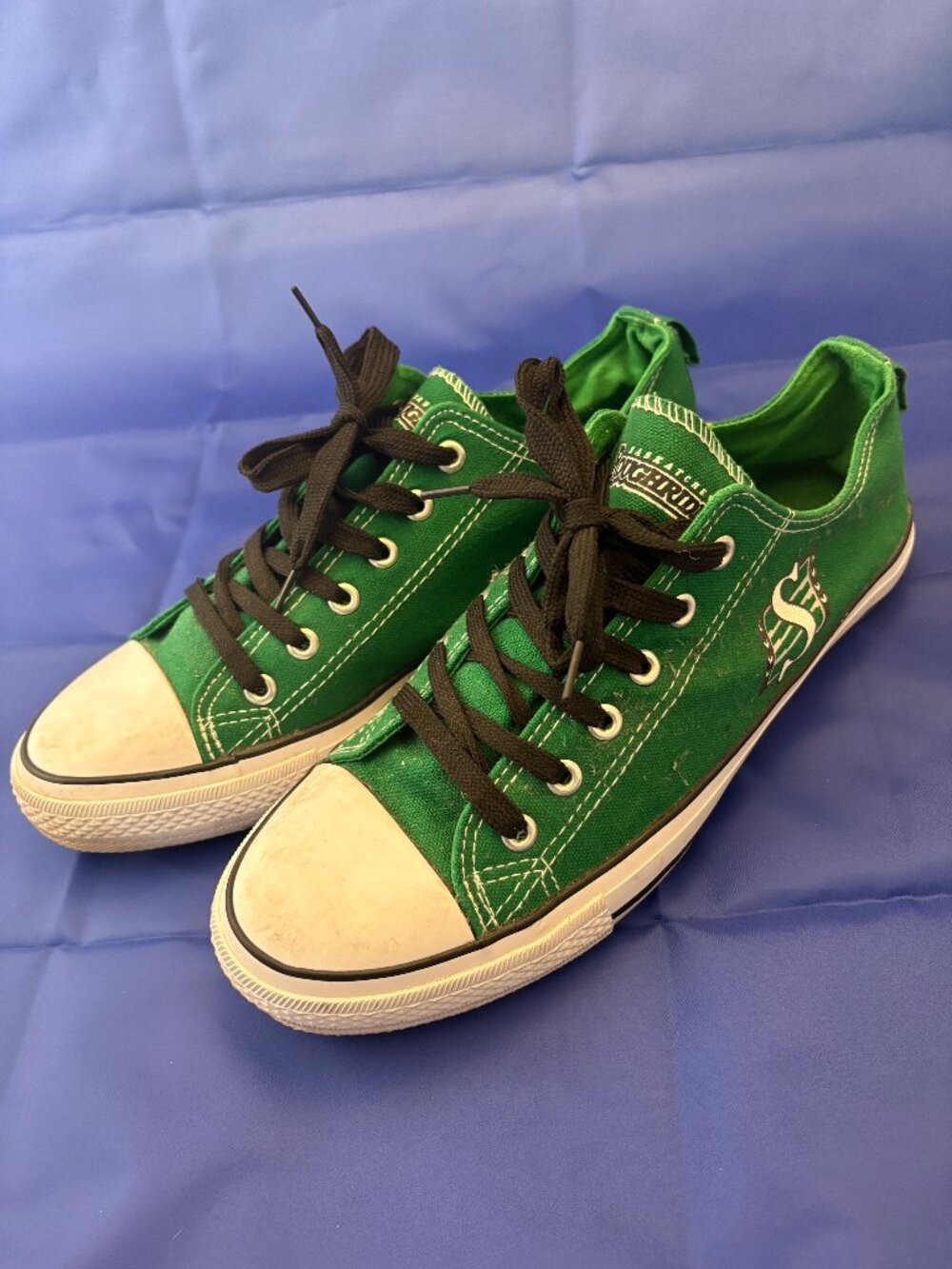 Saskatchewan Roughriders CFL Green Canvas Sneakers Shoes